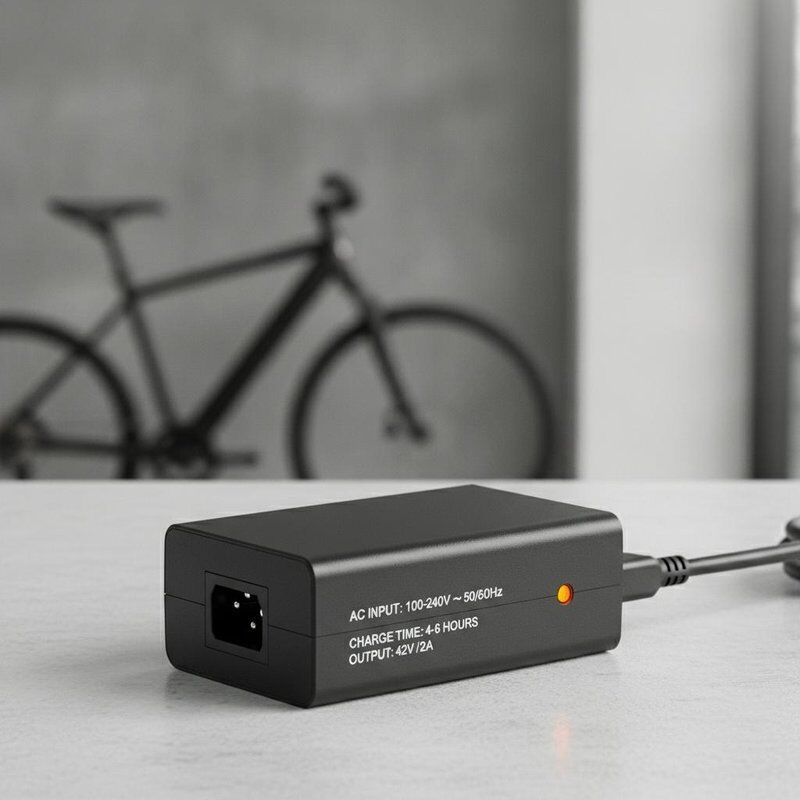 300 Grams Lightweight Ebike Battery Charger with 100-240V AC Input and 4-6 Hours Charging Time for Electric Bikes